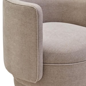 Dante Taupe Chenille Curved Chair