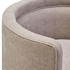 Dante Taupe Chenille Curved Chair
