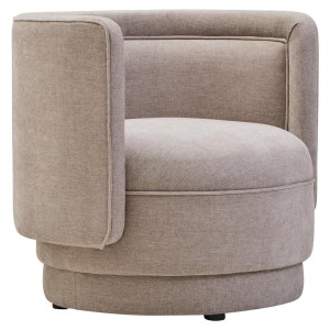 Dante Taupe Chenille Curved Chair