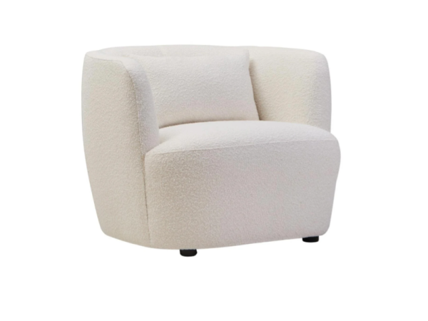 Paris Textured Cream Curved Chair