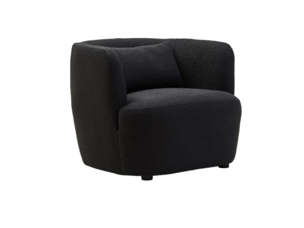Paris Textured Black Curved Chair