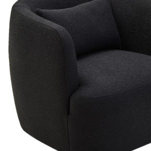 Paris Textured Black Curved Chair