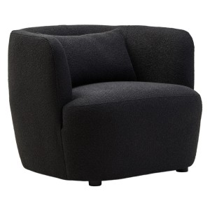 Paris Textured Black Curved Chair