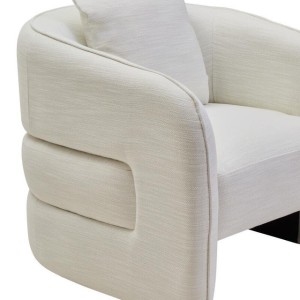 Belini Cream Linen Effect Curved Chair