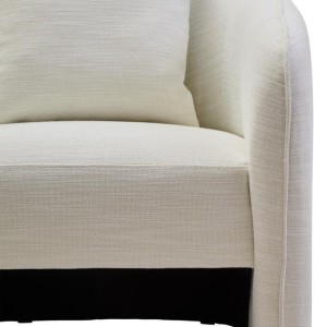 Belini Cream Linen Effect Curved Chair