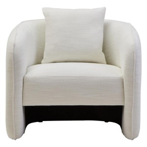 Belini Cream Linen Effect Curved Chair