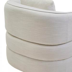 Belini Cream Linen Effect Curved Chair