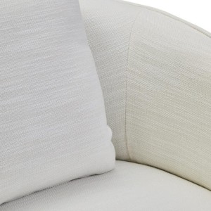 Belini Cream Linen Effect Curved Chair