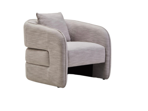 Belini Grey Linen Effect Curved Chair