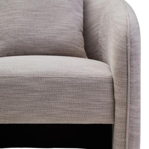 Belini Grey Linen Effect Curved Chair