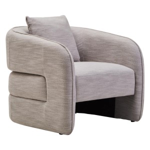 Belini Grey Linen Effect Curved Chair