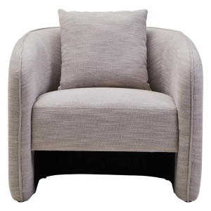 Belini Grey Linen Effect Curved Chair