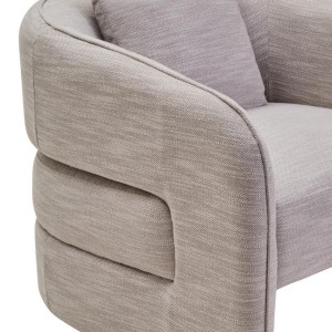 Belini Grey Linen Effect Curved Chair