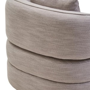Belini Grey Linen Effect Curved Chair