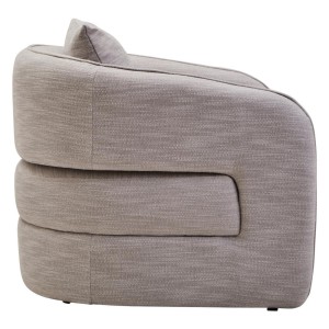 Belini Grey Linen Effect Curved Chair