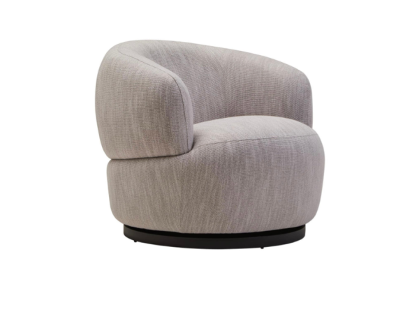 Barca Textured Grey Curved Swivel Chair