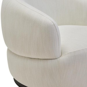 Barca Textured Cream Curved Swivel Chair