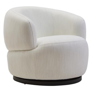 Barca Textured Cream Curved Swivel Chair