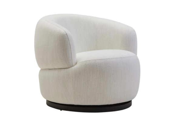 Barca Textured Cream Curved Swivel Chair