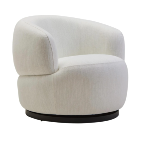 Barca Textured Cream Curved Swivel Chair