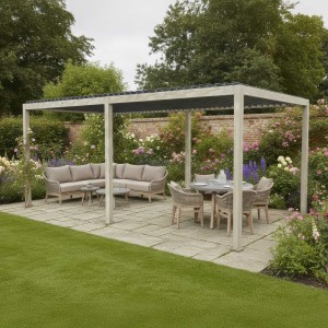 Nova - Titan 6m x 3m Aluminium Pergola - Wood Look