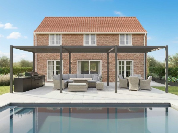 Nova - Titan 9m x 3m Aluminium Pergola - Grey