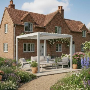 Nova - Titan Aluminium Pergola - 3m x 3m Square - Pebble