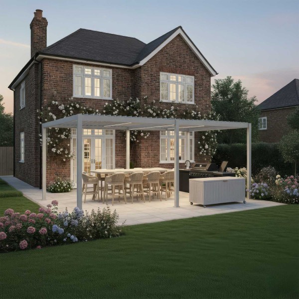 Nova - Titan Aluminium Pergola - 6m x 3m Rectangular - Pebble