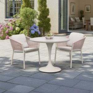Nova - Hayden 2 Seat Round Bistro Set - Pebble