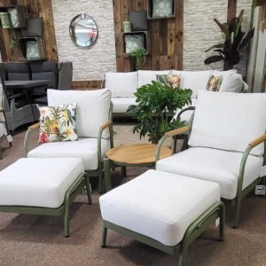 Nova - Ashley 5pc Lounge Set with Round Side Table - Green