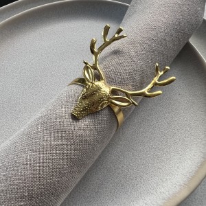 Gold Reindeer Napkin Ring
