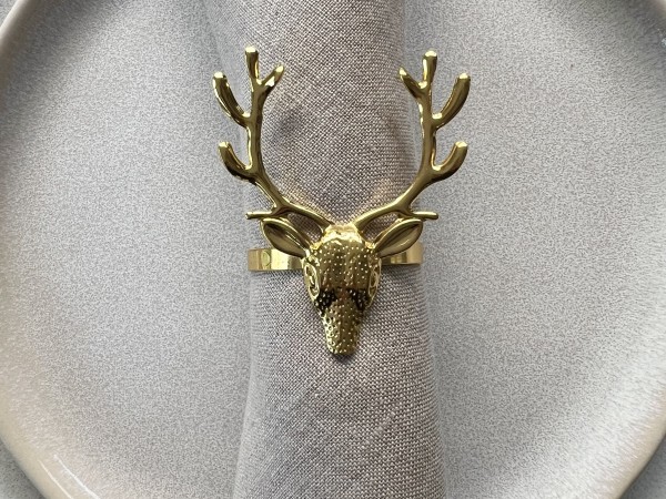 Gold Reindeer Napkin Ring