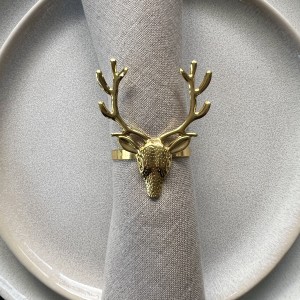Gold Reindeer Napkin Ring