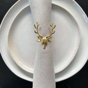 Gold Reindeer Napkin Ring