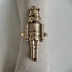 Gold Nutcracker Napkin Ring