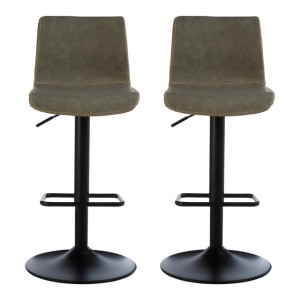 Dakota Set Of Two High Back Ash Bar Stools