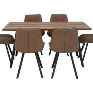 Westfield Brown Dining Table with 6 Chairs Set