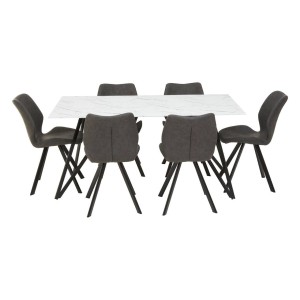 Westley Marble Effect Dining Table with 6 Chairs Set