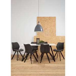 Westley Marble Effect Dining Table with 6 Chairs Set