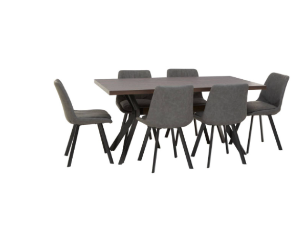Mavia Rectangle Dining Table with 6 Chairs Set