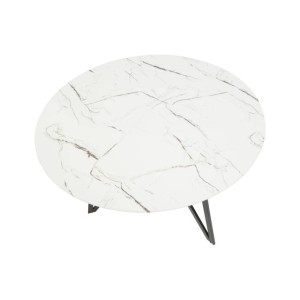 Maya Round Marble Effect Dining Table with 6 Chairs Set
