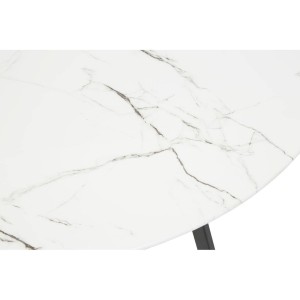 Maya Round Marble Effect Dining Table with 6 Chairs Set