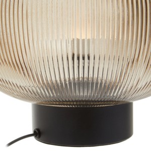 Enya Large Ribbed Smoked Glass Table Lamp
