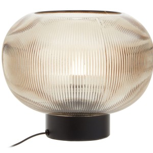 Enya Large Ribbed Smoked Glass Table Lamp