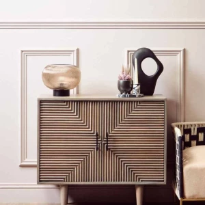 Enya Large Ribbed Smoked Glass Table Lamp