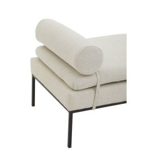 Hayden Natural Linen Textured Iron Frame Day Bed