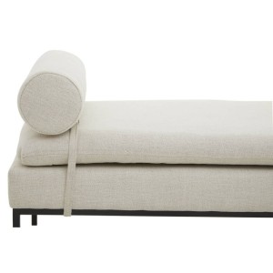 Hayden Natural Linen Textured Iron Frame Day Bed