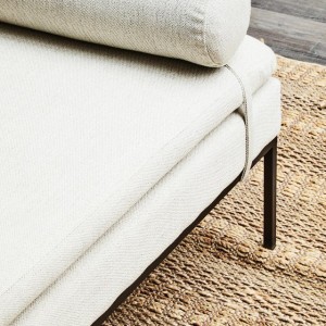 Hayden Natural Linen Textured Iron Frame Day Bed