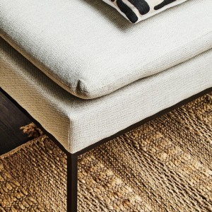 Hayden Natural Linen Textured Iron Frame Day Bed