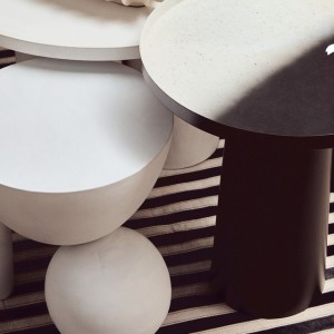 Milla Whitewash Mango Wood Column Detail Coffee Table